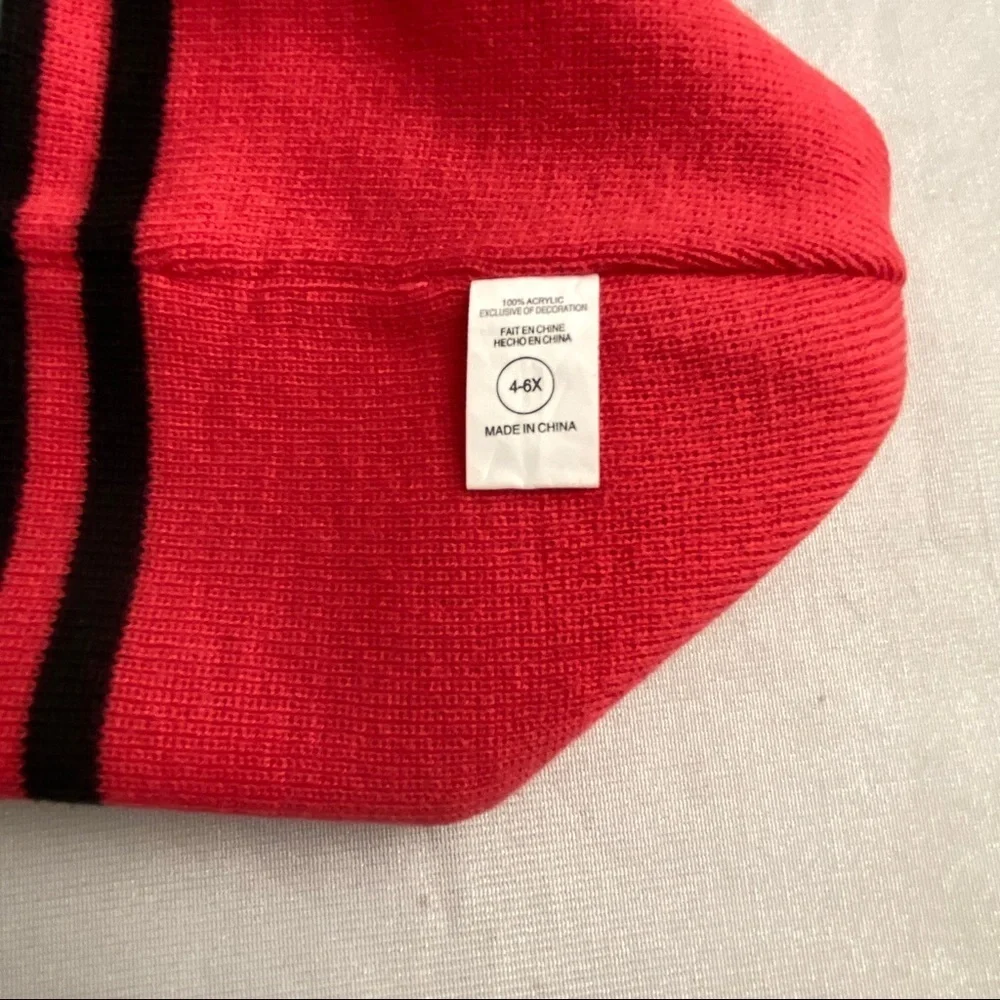 Nike reversible black neon pink stripe knit beanie hat